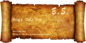 Bogi Sára névjegykártya