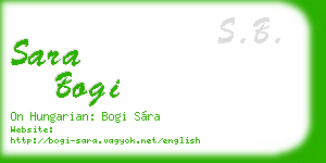 sara bogi business card